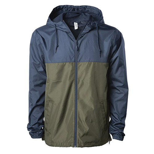 Hooded Windbreaker Jacket - Color: Black