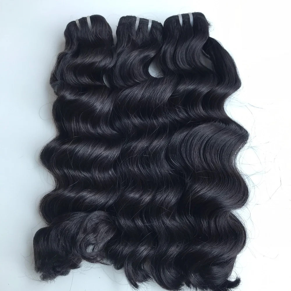Raw Indian Human hair Extensions 100% processed Body wave black bundle