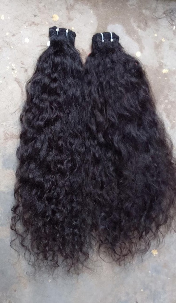 Raw Indian Curly Human Hair Wefts Hair Bundles  Temple Remy Weft Hair Extension
