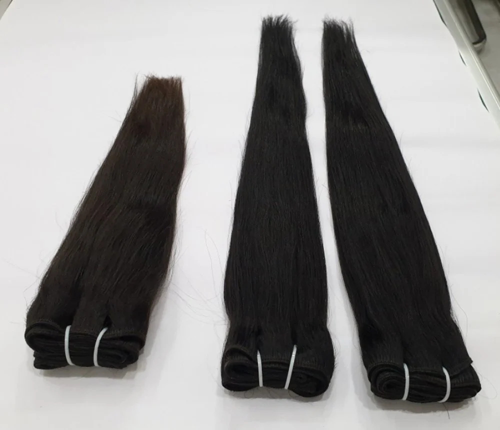 Indian Unprocessed Natural Straight Human Hair Extensions Remy Weft hair Bundles