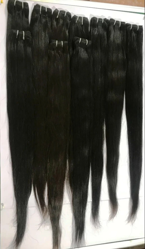 Indian Unprocessed Natural Straight Human Hair Extensions Remy Weft hair Bundles