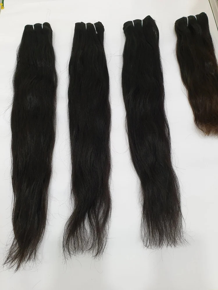 Indian Unprocessed Natural Straight Human Hair Extensions Remy Weft hair Bundles