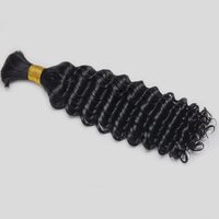 Indian premium Natural Color Curly  Bulk Hair Bundles Premium Remy Hair Extension