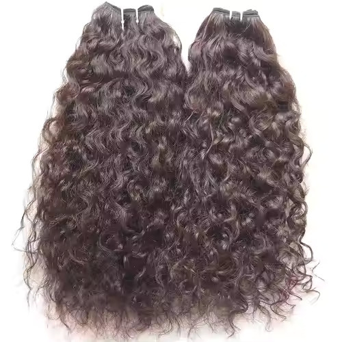 100% Cuticle Aligned Temple Remy  Natural Color  Wavy  Weft Hair Bundles Human Hair Extensions