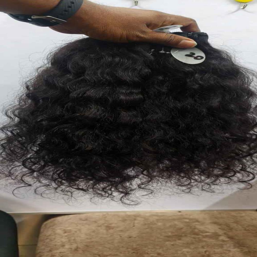 Curly Weft Hair Bundles Human Hair Weft Extensions 100% Cuticle Aligned