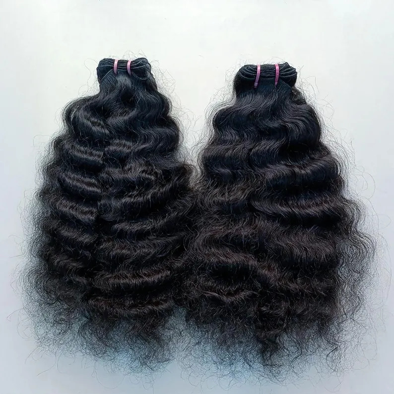 Virgin Indian Hair Extensions Curly Natural Black Hair, Perfect For All Hair Styles Made With 100% Human Hair Single Donor Hair