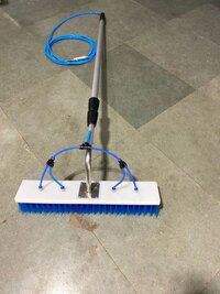 Solar Panel Cleaning Brush - Aluminum Material, 3-12 Mtr Telescopic Handle Length, Blue Color, Manual Flat Brush With Nylon Bristles, 60 Mm Height