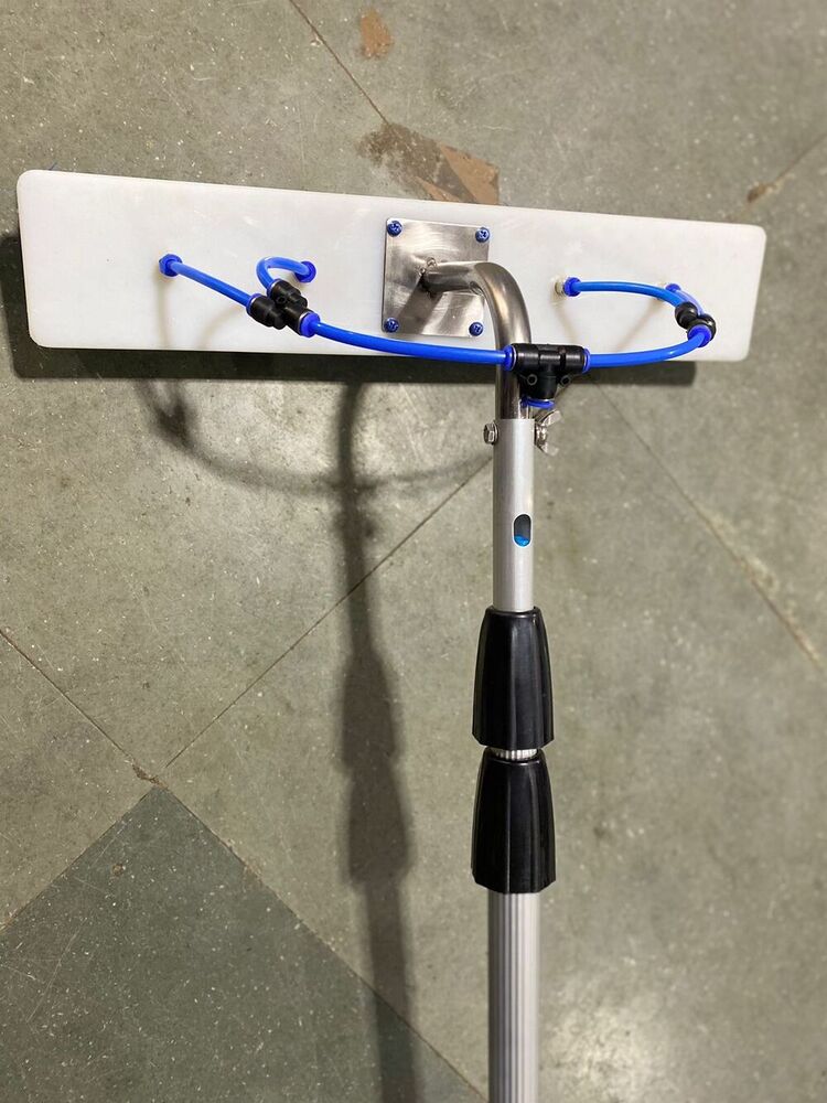 Solar Panel Cleaning Brush - Aluminum Material, 3-12 Mtr Telescopic Handle Length, Blue Color, Manual Flat Brush With Nylon Bristles, 60 Mm Height