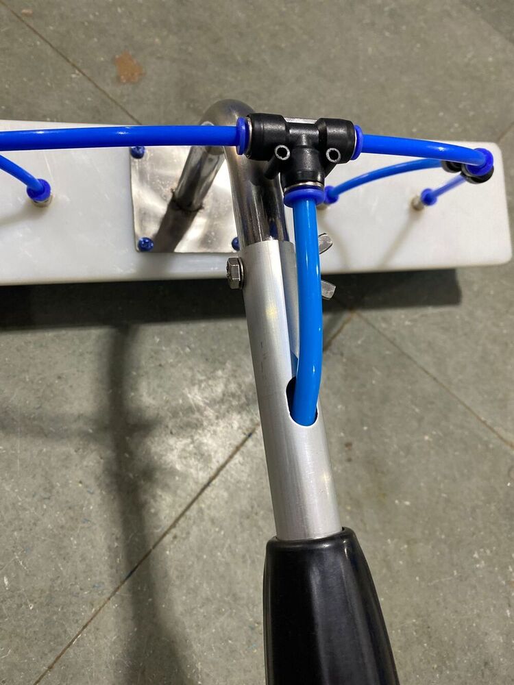 Solar Panel Cleaning Brush - Aluminum Material, 3-12 Mtr Telescopic Handle Length, Blue Color, Manual Flat Brush With Nylon Bristles, 60 Mm Height