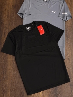 Mens Round Neck Black Tshirt