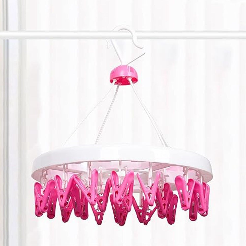 CLOTH DRYING HANGER WITH 36 CLIPS