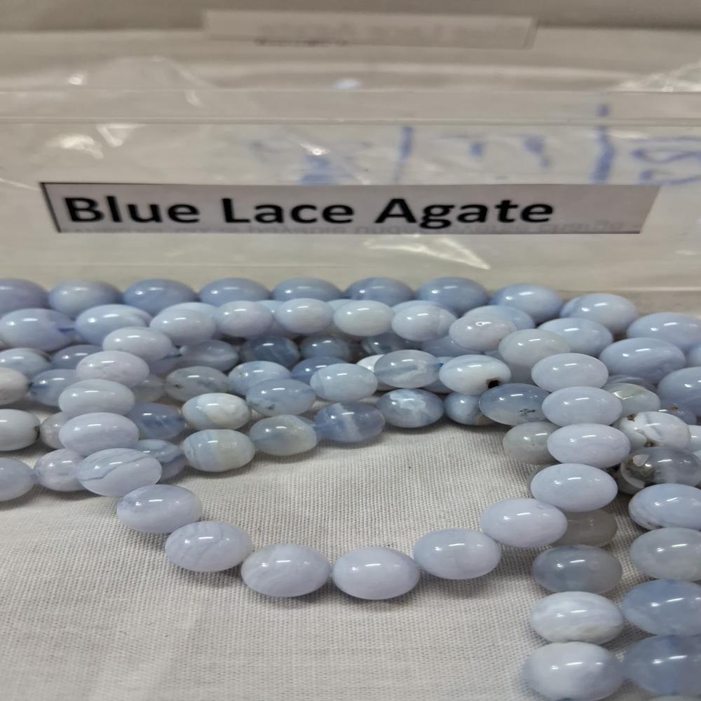 Blue Lace Agate Crystal Beads - Shape: Round