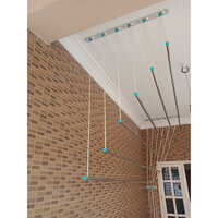 8Ft 6 Lines Pulley Cloth Drying Hanger - Color: Silver