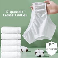 Disposable Panties - 100% Cotton, Size Xl, White | Disposable Design For Hygiene, Eco-friendly Reusable Underwear, Multi-scenario Use, Versatile Sizes M To Xxxl