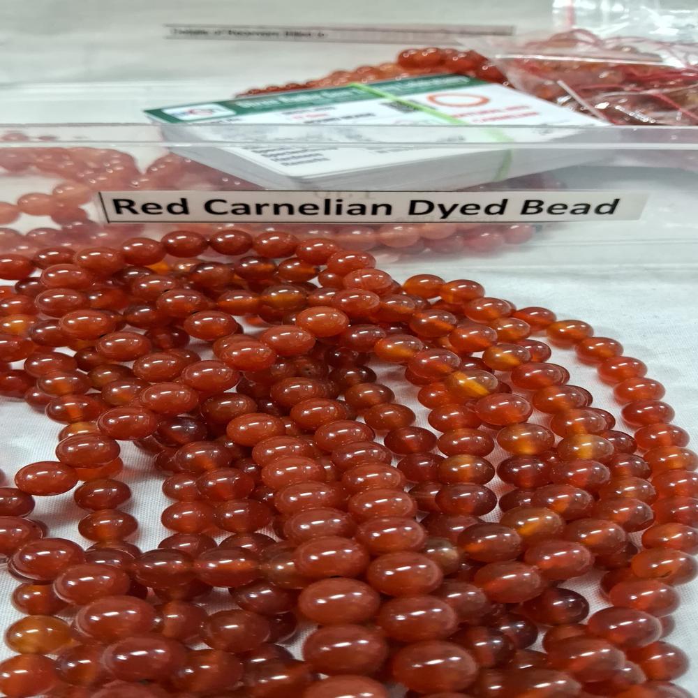 Carnelian Red Dyed Crystal Beads - Shape: Round