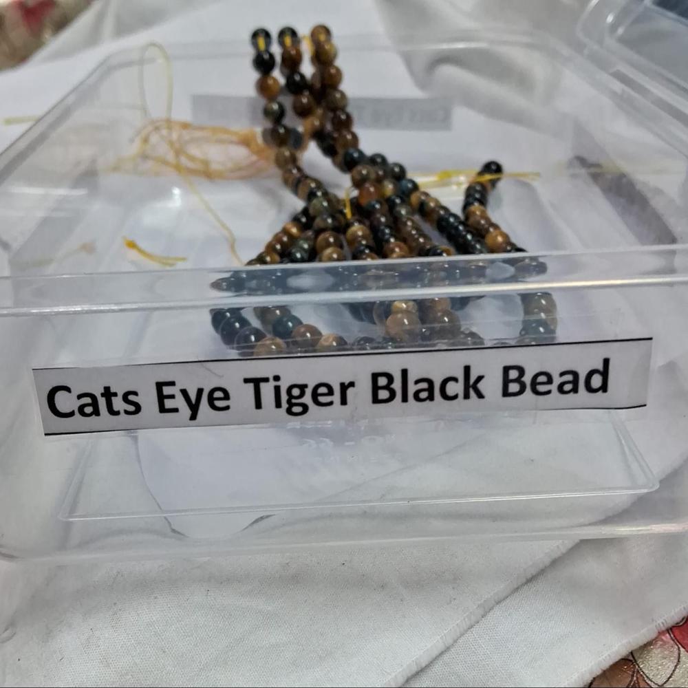 Cats Eye Yellow And Black Crystal Beads
