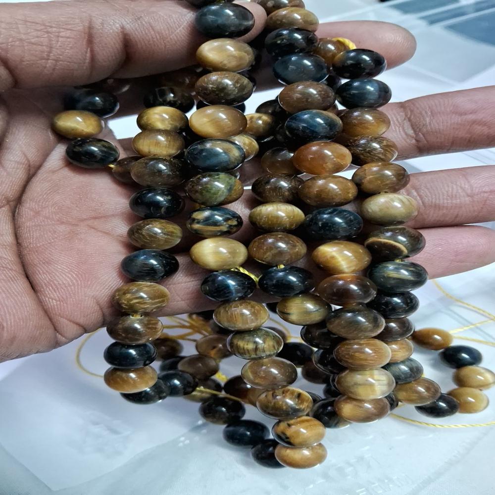 Cats Eye Yellow And Black Crystal Beads