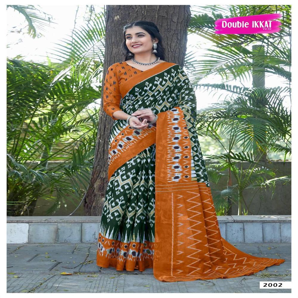 Mulmul Cotton Saree - Bust Size: 40 Inch (In)