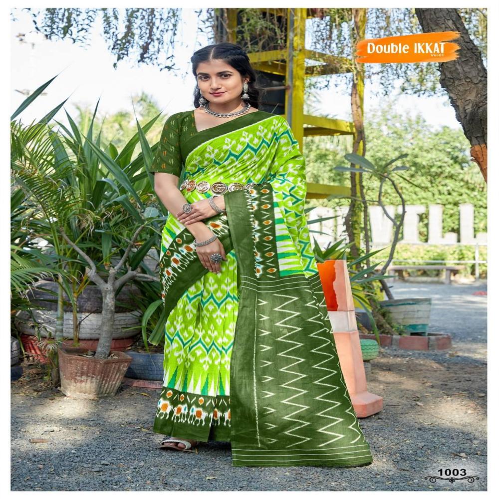 Mulmul Cotton Saree - Bust Size: 40 Inch (In)