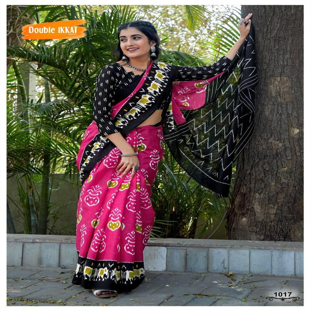 Mulmul Cotton Saree - Bust Size: 40 Inch (In)