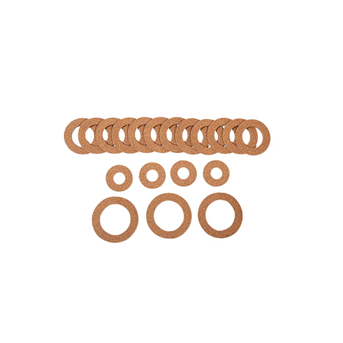 Rubberized Cork Washers - Durasile - Feature: A C Pre-Packed Kit: Available In Ready-To-Use Kits Containing 19 Rings Of Various Sizes