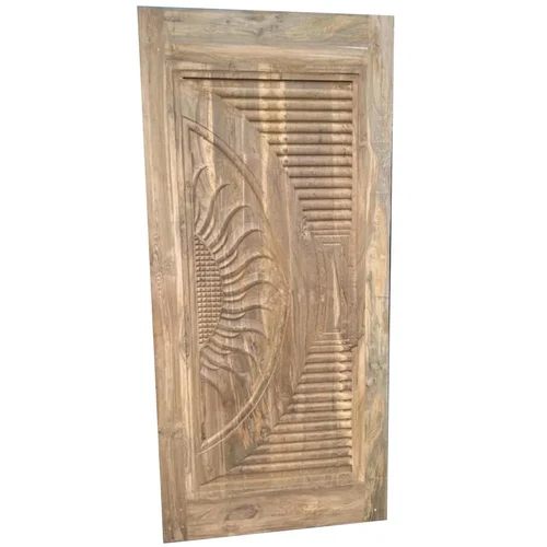 6X4 Feet Exterior Main Teak Wood Door - Color: Brown