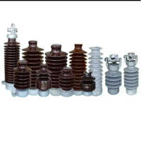 Line Post Insulator - Porcelain, Standard Size, Brown White Color | Ideal For Transformers, Polished Surface Finish For Enhanced Performance