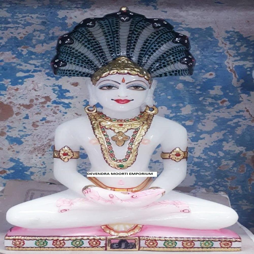 Marble Parshwanath Bhagwan Statue