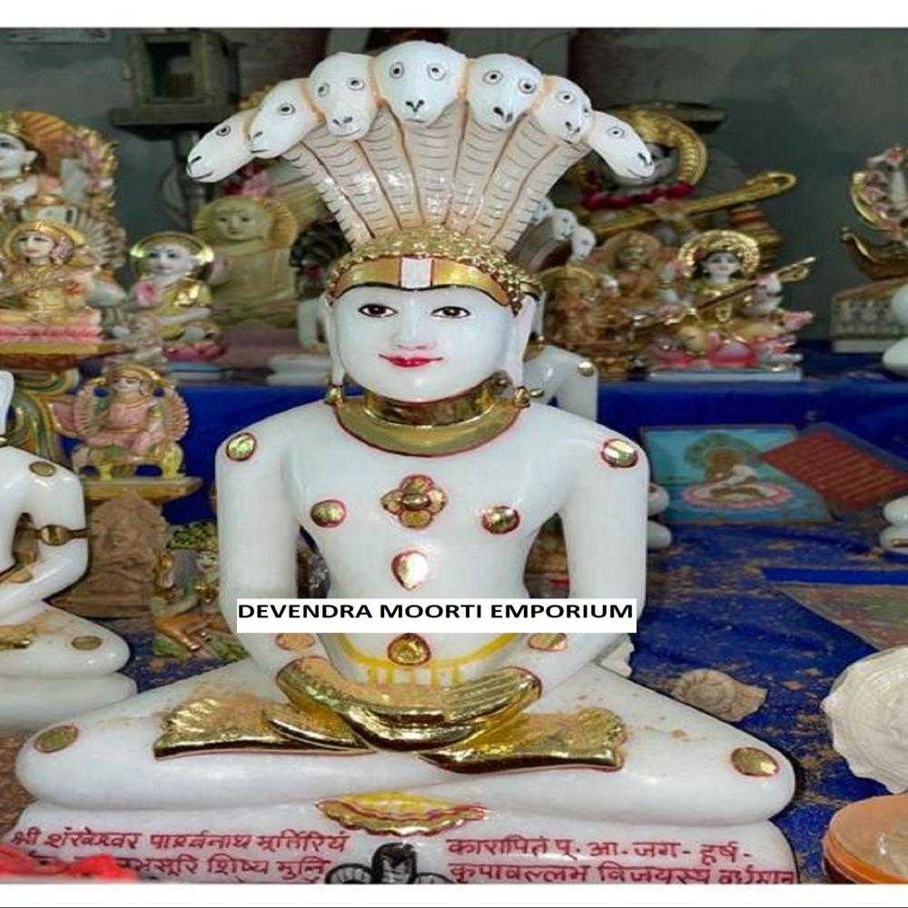 White Makrana Marble Shankeshwar Parshwanath Bhagwan In Mumbai Statue - Feature: Easy To Install