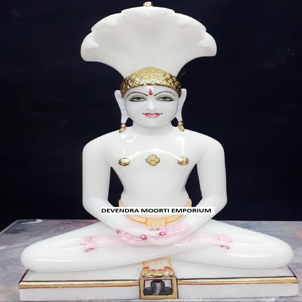 Marble Shankeshwar Parshwanath Bhagwan Statue In Pune - Color: White