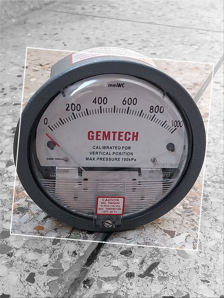 Gemtech G2010 Differential Pressure Gauge 0-10 Inch W.c