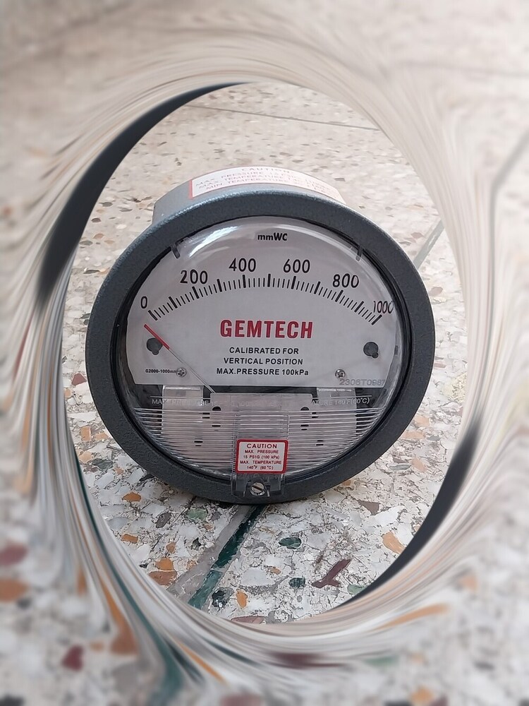 Gemtech G2010 Differential Pressure Gauge 0-10 Inch W.c