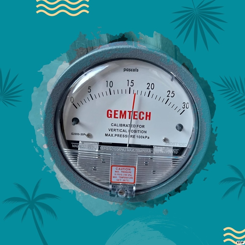 Model G2005 Gemtech Differential Pressure Gauge Range 0-5.0 Inch Wc