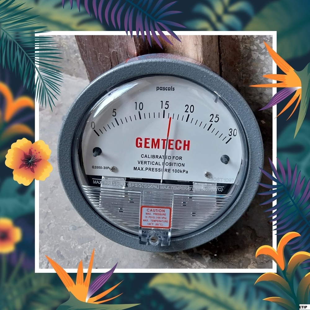 Model G2005 Gemtech Differential Pressure Gauge Range 0-5.0 Inch Wc