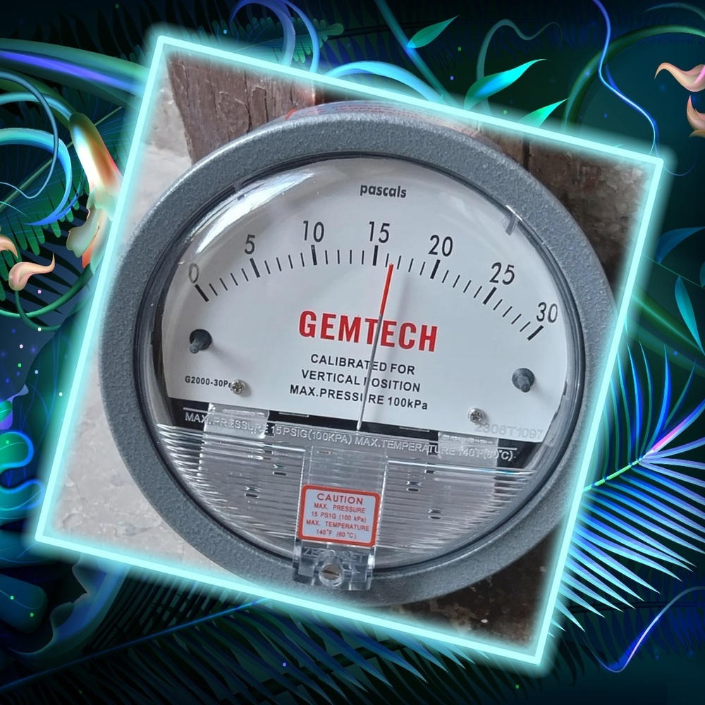 Model G2005 Gemtech Differential Pressure Gauge Range 0-5.0 Inch Wc