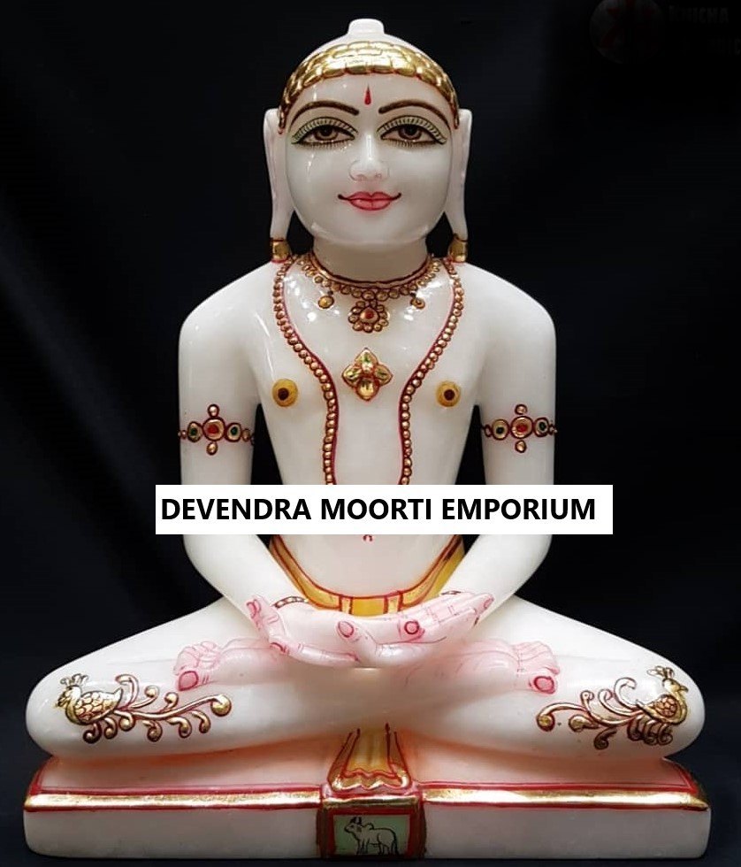 MARBLE SHANTIBHAGWAN JAIN STATUE