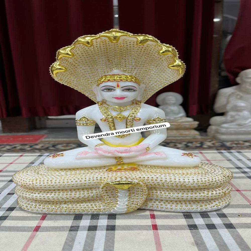 WHITE MAKRANA Marble Antique Parshwanath Bhagwan