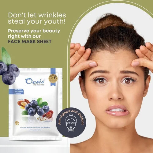 Oasis Face Sheet Mask - Herbal Extracts Material Deep Cleansing And Nourishing With Beauty Oils For Daily Use Suitable For Ages 10 And Above