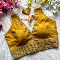 Designer Bridal Party Wear Ladies Silk Blouse - Bust Size: 38 Inch (in)