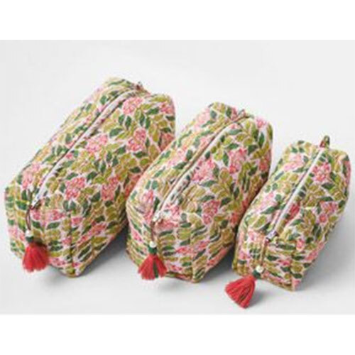 Set of 3 Cotton Quilted Multipurpose Bags -Waterproof & Travel-Friendly
