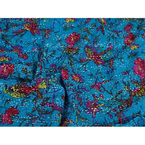 Cotton Kantha Quilt -Bird Print