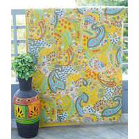 Handcrafted Cotton Kantha Quilt - Paisley Print - Size: Full