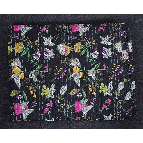 Handcrafted Cotton Kantha Quilt - Paradise Print