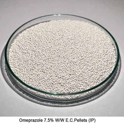 Omeprazole 7.5% W W E.C.Pellets (Ip) - Color: White