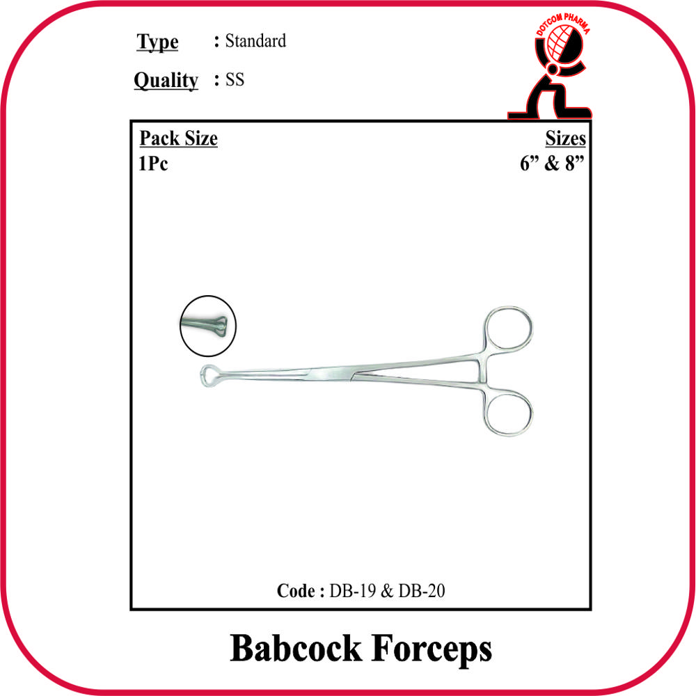 Babcock Forceps - 12" Inch (with Lock) - Application: Veterinary Purpose