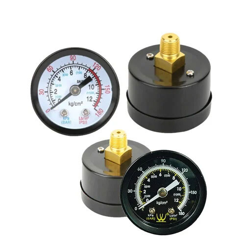 Air Compressor Pressure Gauge - Color: White And Black