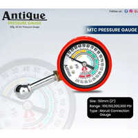 Antique Compression Gauge - Color: Red
