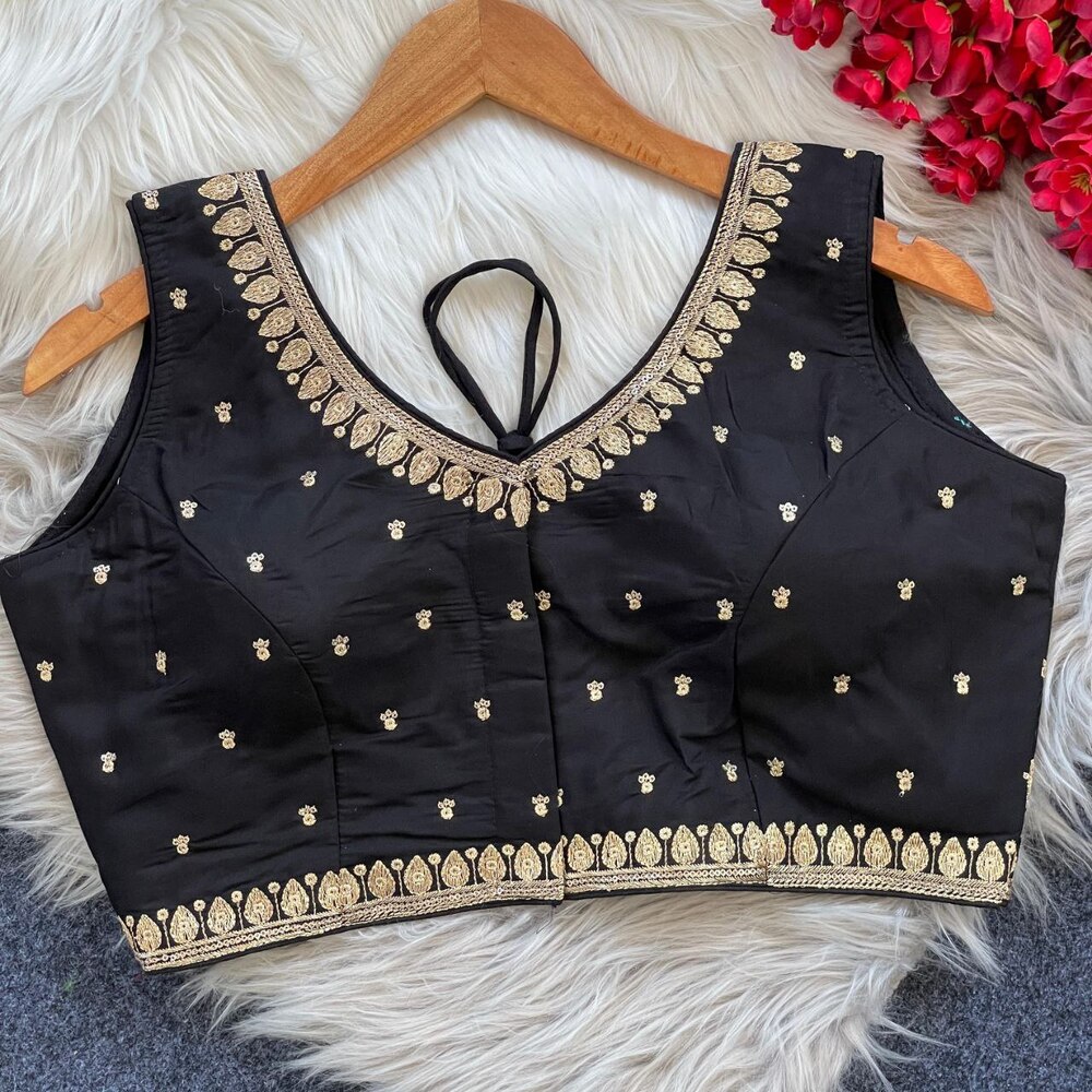 Designer Party Wear Black Blouse
