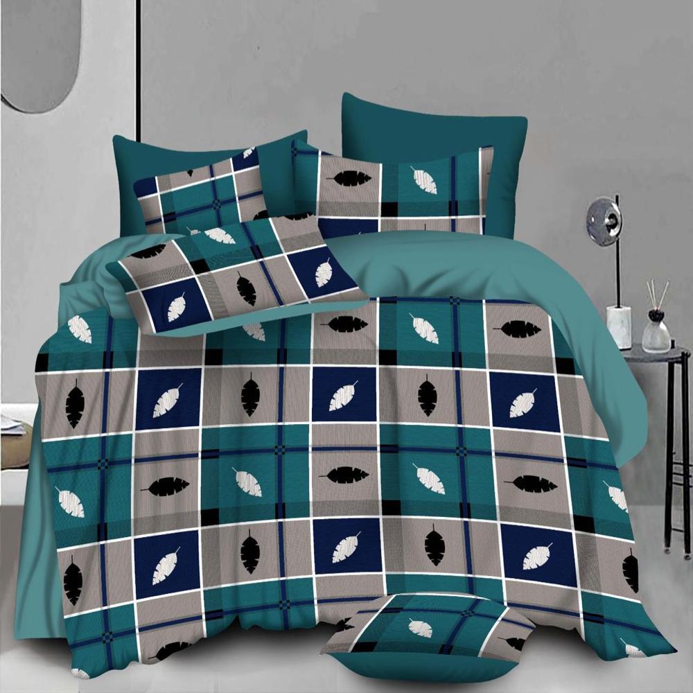 Bedsheet Double Bed - Cotton Blend, Queen Size, Solid Color | Features Flat And Fitted Designs, Elastic Hem For Secure Fit, Easy Care