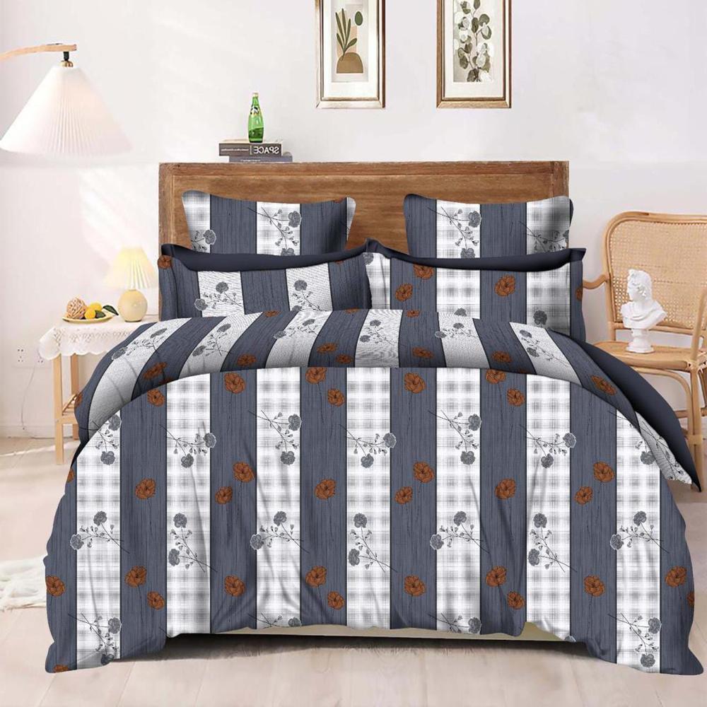 Bedsheet Double Bed - Cotton Blend, Queen Size, Solid Color | Features Flat And Fitted Designs, Elastic Hem For Secure Fit, Easy Care
